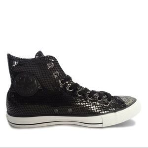 Converse High Top Black Snakeskin Sneakers